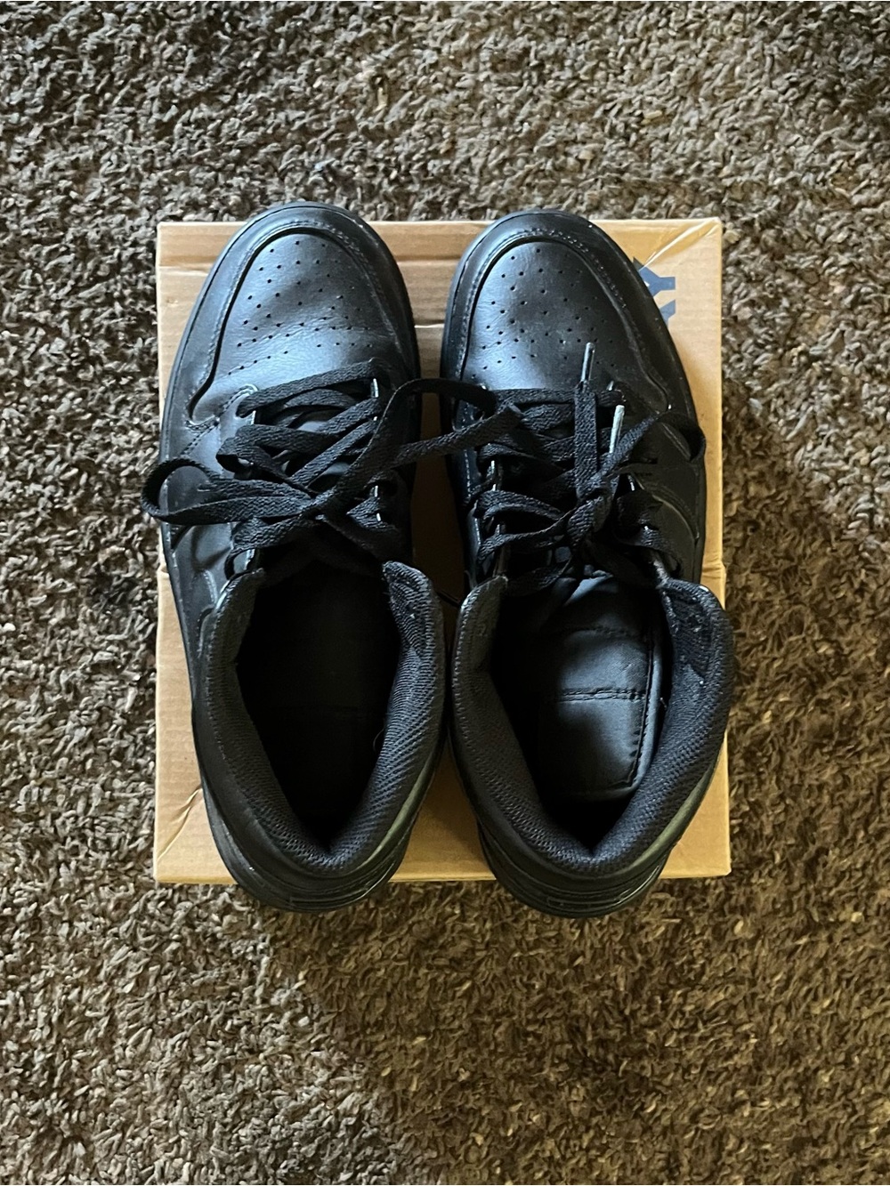 Men's Air Jordan 1 Mid-Top Black Leather Sneakers - Style 554724-093